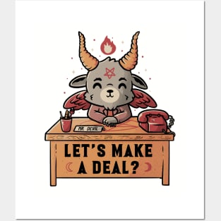 Let’s Make a Deal Funny Cute Evil Baphomet - Light Posters and Art